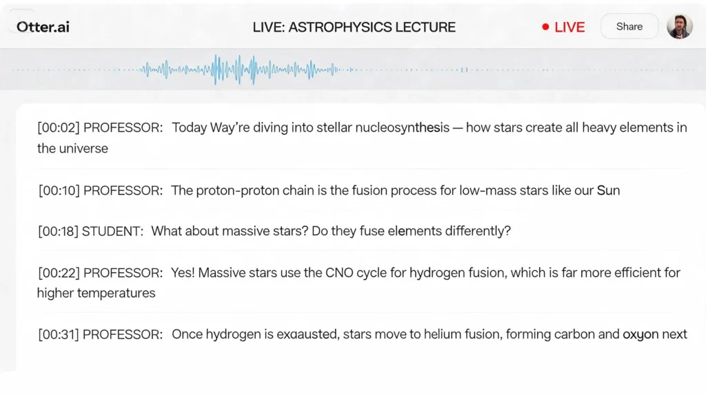 Otter.ai free AI transcription tool for student lectures 2026