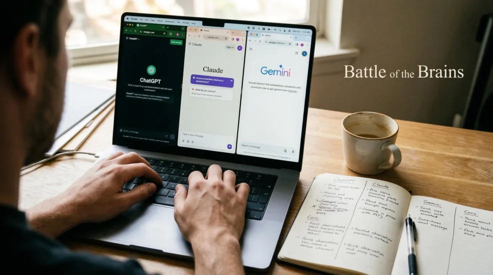 Comparison of ChatGPT, Claude, and Gemini for AI writing quality and editing workflow