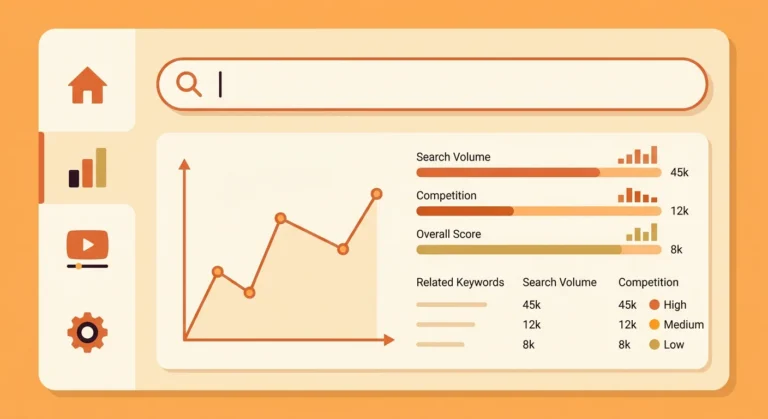 VidIQ free plan keyword search interface illustration