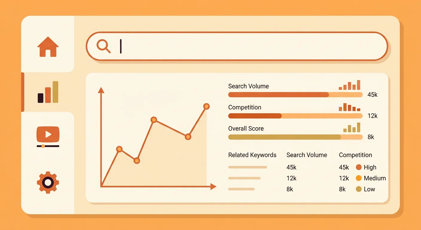 VidIQ free plan keyword search interface illustration