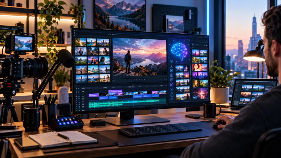 AI video creation workflow with video editing tools